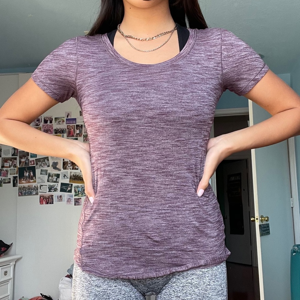 Lululemon Purple Short Sleeve Workout Top
